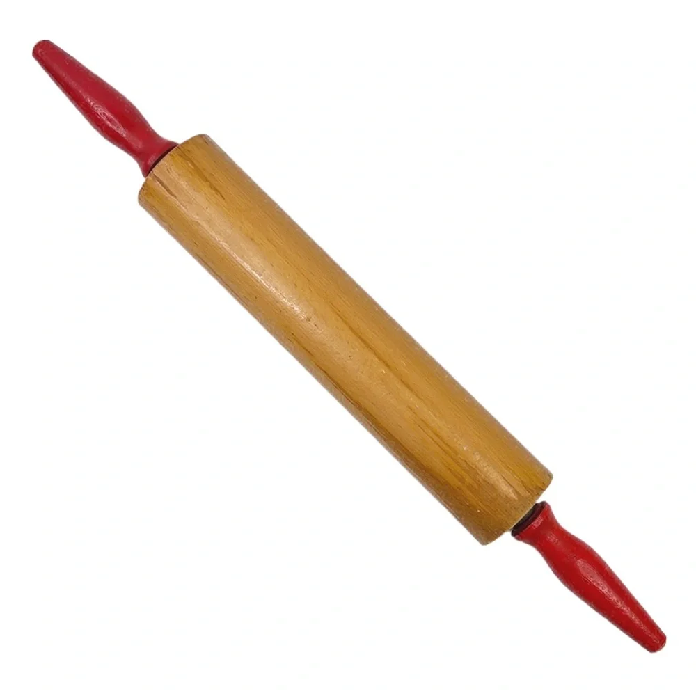 Free 3 S&P Shakers Vintage Heavy Wooden Rolling Pin Handles Metal‎ Rod Pie Crust